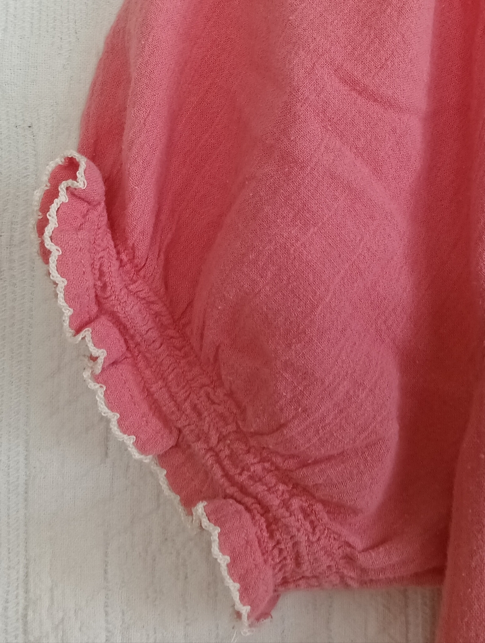 American Eagle Outfitters Coral Pink Embroidered Peasant Blouse Breezy Boho Y2k - Picture 9 of 12